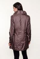 Womens Luxury Shot Silk Short Taupe Coat db294